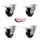 Service Caster 3.5 Inch Phenolic Swivel Top Plate Caster Set with Total Lock Brake SCC SCC-TTL20S3514-PHR-4 - alternate 4